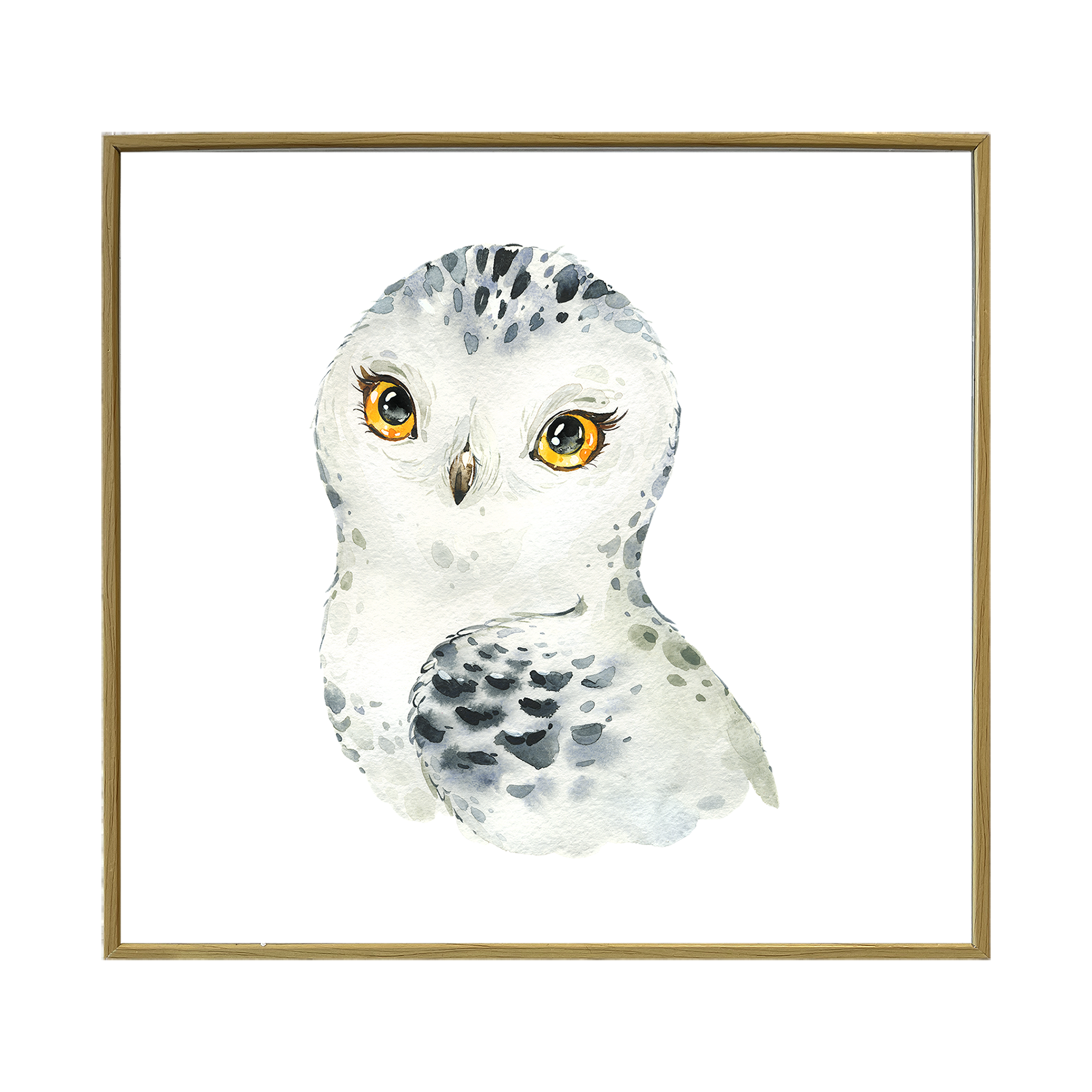 Illustration Snowy Owl baby 30x30 cm